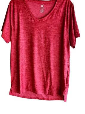 Game Time Heathered Raspberry V-Neck Athletic Tee